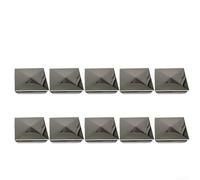 Lot de 10 capuchons de colonne carrés en acier inoxydable - Tube carré à l'intérieur - Fermeture rapide sans soudure - Bouchon décoratif en forme d'étoile (10 pièces, 25 mm)
