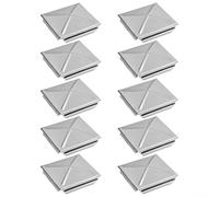 Lot de 10 capuchons de colonne carrés en acier inoxydable - Tube intérieur carré - Fermeture rapide sans soudure - Bouchon décoratif en forme d'étoile (10 pièces, 50 mm)