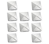 Lot de 10 capuchons de poteau carrés en acier inoxydable galvanisé en forme de pyramide - Protection de poteau en métal antirouille pour balustrade extérieure - Accessoires de clôture de jardin (80 mm