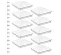 Lot de 10 capuchons de poteaux de clôture - 4 x 4 - 10 unités de protection décorative, ajustement résistant aux UV pour extérieur, jardin, abri de jardin, quai, patio, terrasse