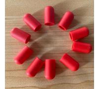 Lot de 10 capuchons de protection antidérapants en silicone pour batteur de batterie, noir/blanc/rouge/gris, 0,3 x 0,9 cm (rouge)