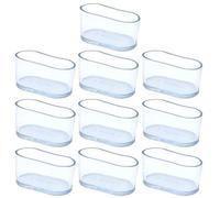 Lot de 10 capuchons de protection de sol ovales transparents et antidérapants pour chaises de salle à manger, tabourets de bar, bureau (25 x 50 mm)