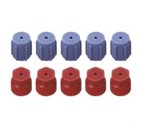 Lot de 10 capuchons de service de port de charge R134a AC : 5 x bleu 13 mm bas + 5 x rouge 16 mm haut pour l'entretien de la climatisation automobile