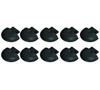 Lot de 10 capuchons d'extrémité pour rail d'aviation - Forme ronde - Version slim - Noir - En plastique