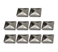 Lot de 10 capuchons pyramidaux en acier inoxydable pour tube carré de 80 mm et 100 mm, capuchons de protection en métal résistants aux intempéries, argenté (100 x 100 mm)