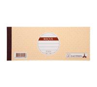 Lot de 10 Carnet à souche RECUS 22,5x9, 50 feuillets
