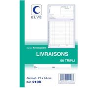 Lot de 10 Carnet Livraisons - A5 - 50 tripli