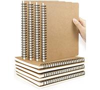 Lot de 10 carnets à spirales A5 vierges - Couverture souple non lignée - Pour dessin, écriture, prise de notes de voyage - 100 pages/50 feuilles - 21,1 x 14,7 cm - Marron