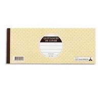 Lot de 10 Carnets quittance de loyer à souche 11x27,5 cm 50 feuillets G