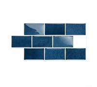 Lot de 10 carreaux de dosseret autocollants imperméables à décoller et autocollants muraux pour cuisine et salle de bains, faciles à installer, ne nécessite pas de coulis - Noir, gris, rose, vert (D