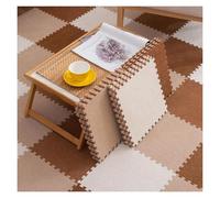 Lot de 10 carreaux de mousse emboîtables avec bordure, carrés épais à découper, tapis de sol antidérapants en mousse douce et pelucheuse (café foncé, 30,5 x 30,5 x 1 cm)
