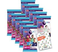 Lot de 10 cartes à collectionner Premier League 2025/26, avec pochettes de collection exclusives