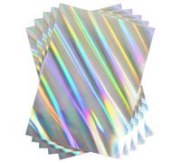 Lot de 10 cartes A4, à jet oblique, holographique, 250 g/m², 297 x 210 mm, en carton argenté métallisé, papier aluminium pour artisanat, scrapbooking, feuilles scintillantes, polies et brillantes