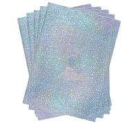 Lot de 10 cartes A4 avec petites étoiles holographiques 250 g/m², 297 mm x 210 mm, carton argenté métallisé, papier aluminium pour l'artisanat, le scrapbooking, les feuilles chatoyantes, polies et
