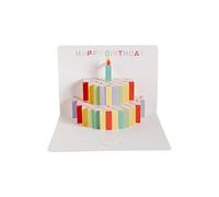 Lot de 10 cartes d'anniversaire uniques pop-up arc-en-ciel colorées avec texture papier faite à la main