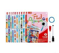 Lot de 10 cartes d'apprentissage précoce effaçables, jeu de recherche des différences pour enfants, observation éducative et formation logique, ensemble portable coloré (difficulté 3)