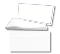 Lot de 10 cartes de condoléances - Avec enveloppe - Format DIN long - Motif : double bord de deuil noir - Sans fenêtre - Carte de condoléances sobres