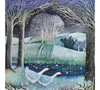 Lot de 10 cartes de Noël caritatives - Marie Curie, BHF, Age UK, NSPCC, Alzheimer's Society and Samaritans - Oies et scène de campagne fluviale - Fabriquées au Royaume-Uni - Écologiques