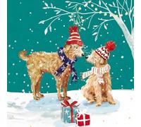 Lot de 10 cartes de Noël caritatives - Marie Curie, BHF, Age UK, NSPCC, Alzheimer's Society et Samaritans - Motif chiens festifs - Fabriquées au Royaume-Uni - Écologiques