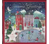Lot de 10 cartes de Noël de luxe avec scène hivernale