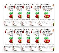 Lot de 10 cartes de Noël humoristiques à offrir en cadeau for vos collègues, votre famille et vos amis, souvenir de remerciement et de joyeuses fêtes.(D)