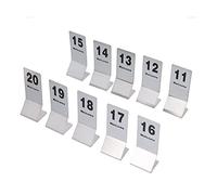 Lot de 10 cartes de numéro de table en acier inoxydable, double face, avec inscription numérique, numéro 1120