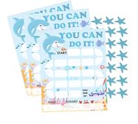 Lot de 10 cartes de récompense d'animaux marins avec autocollants réutilisables pour enfants pour salle de classe, maison, apprentissage de la propreté - Fournitures pour enseignants et tableau de