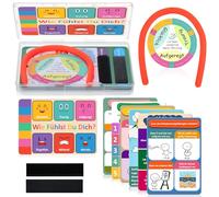 Lot de 10 cartes de sentiments pour enfants, cartes sentimentales, autisme, sentiments, double face, autocollants émotionnels, corde élastique, fermeture , pour maternelle, école
