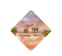 Lot de 10 cartes désodorisantes parfumées pour voiture Motif éléphant sur un pont