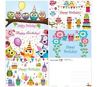Lot de 10 cartes d'invitation avec motif chouette d'EDITION COLIBRI (10702-06), format A6