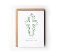 Lot de 10 cartes d'invitation pour communion, eucalyptus, avec enveloppes, style bohème, floral, à remplir, style moderne, sainte, pour garçons et filles, (invitation à la communion, eucalyptus