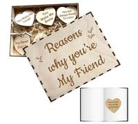 Lot de 10 cartes en bois avec inscription « Ich liebe dich liebe dich liebe » - 10 raisons pour lesquelles vous êtes mon ami - Cartes en bois - Affirmations quotidiennes pour un anniversaire, la