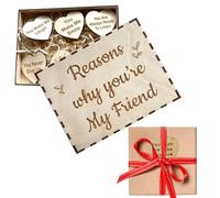 Lot de 10 cartes en bois « Ich liebe dich liebe dich liebe » - 10 raisons pour lesquelles je t'aime - Cartes en forme de cœur dans une boîte en bois - Cartes en bois - Lot de 10 cartes d'affirmations