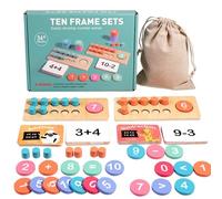 Lot de 10 cartes mathématiques - Ensemble éducatif de comptage et de manipulation - Outil d'apprentissage arithmétique - Kit de pratique de soustraction d'addition | Aide pédagogique à l'école à