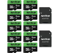 Lot De 10 Cartes Micro Sd 8 Go Avec 2 Adaptateurs Carte Mémoire Microsdhc, Uhs-I Classe 10 U1 A1, Enregistrement Vidéo Full Hd Micro Sd Pour Appareil Photo, Smartphone, Drone, Camé[MEM8291731]