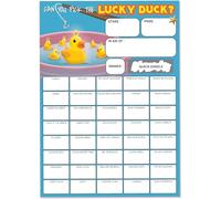 Lot de 10 cartes postales Lucky Duck - Format A5 - 40 carrés et gagnant à gratter pour collecte de fonds