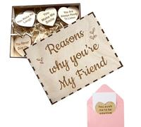 Lot de 10 cartes sentimentales en bois « Ich liebe dich » - 10 raisons pour lesquelles vous êtes mon ami dans une boîte sentimentale - Lot de 10 cartes en bois - Affirmations quotidiennes pour un