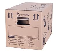 Lot de 10 cartons de déménagement - 600 x 330 x 350 mm - Double cannelure - Extra larges et stables jusqu'à 40 kg - En papier recyclé et réutilisable - Cartons d'emballage pour déménagement