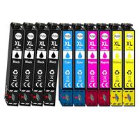 Lot de 10 cartouches compatibles avec Epson n° 405XL Workforce WF-7310 WF-7830 WF-7835 WF-7840 WF-7835 Workforce Pro WF-3820 WF-3825 WF-4820 WF-4825 WF-4830