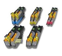 Lot de 10 cartouches d'encre avec puce vhbw pour Brother MFC-J 245, 4310 DW, 4410 DW, 4510 DW. Remplace: LC123, LC123BK, LC123C, LC123M, LC123Y. G