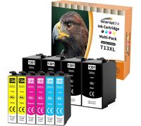 Lot de 10 Cartouches d'encre T1301-T1304 compatibles avec Epson T1301 T1302 T1303 T1304 pour Stylus SX525WD SX535WD SX620FW Office B42WD BX925FWD BX635FWD Workforce WF-3520DWF WF-7525