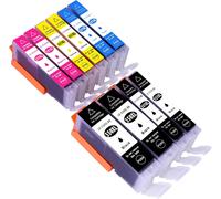 Lot De 10 Cartouches D'Encre Xl Canon Pgi 550 Cli 551Pixma Mg5450 Mg5550 Mg5650 Mg5655 Mg6350 Mg6450 Mg6650 Mg7100 Mg7150 Mg7550 Mx725 Mx925 Ip725 00 Ip7 250 Ip8750