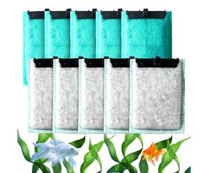 Lot de 10 cartouches filtrantes pour aquarium avec agent anti-algues Algostop Depot - Compatible avec Tetra Easycrystal Filter 250 et Tetra Easycrystal Filterbox 300 et Repto Filter Medium Filter
