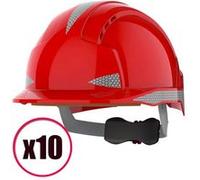 Lot de 10 casques de protection avec ventilation Evolite CR2 Mid Peak JSP EN397