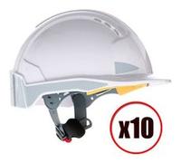 Lot de 10 casques de protection avec ventilation Evolite CR2 Ratchet JSP EN397
