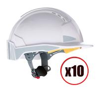 Lot de 10 casques de protection avec ventilation Evolite CR2 Ratchet JSP EN397