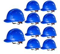 Lot de 10 casques de sécurité à suspension en vrac de 4 points - Casques de sécurité à cliquet réglables, aérations et coussinet à sourcils en coton - Casques de sécurité en ABS pour chantiers de