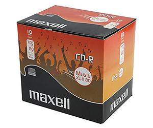 Lot de 10 CD-R Audio Maxell 80 Min., livrés dans boîtier plastique 10mm