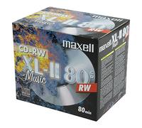 Lot de 10 CD-RW Audio Maxell 80 Min., livrés dans boîtier plastique 10mm