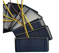 Lot de 10 cellules époxy pour mini panneau solaire 5 V 60 mA pour projets de chargeur de bricolage avec câble de 15 cm 68 x 37 mm